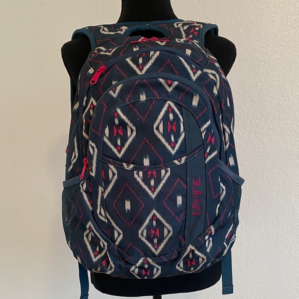 Dakine Navy and Magenta Patterned Backpack